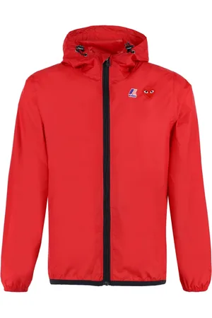 Comme des Garçons Kurtki, Mężczyzna, Czerwony, S, Wiatrówka z kapturem