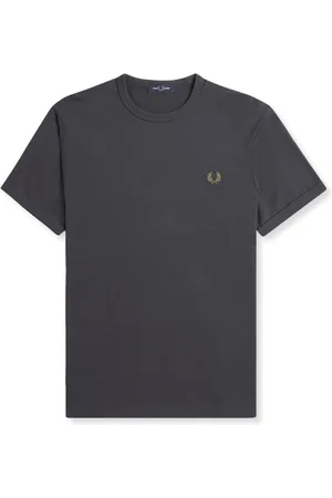 Fred Perry Koszulki, Mężczyzna, Szary, L, Bawełna, Ringer Tee