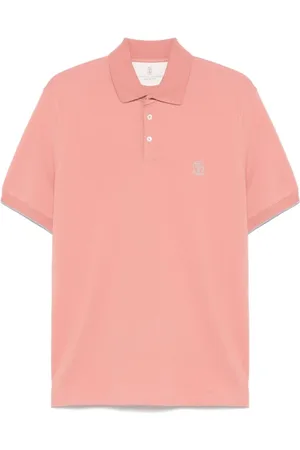 Brunello Cucinelli Koszulki, Mężczyzna, Różowy, M, Bawełna, Stylowa koszulka polo