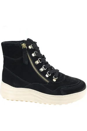 Gabor Buty, Kobieta, Czarny, 41 EU, Zamsz, Stylowe sznurowane botki