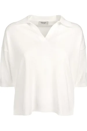KANGRA CASHMERE Koszulki, Kobieta, Biały, S, Białe T-shirty i Pola