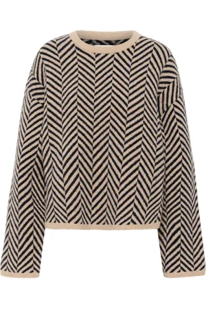 Part Two Swetry, Kobieta, Czarny, L, Nylon, Sweter French Oak Jacquard