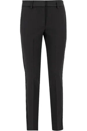 ERMANNO SCERVINO Spodnie, Kobieta, Czarny, L, Poliester, Spodnie Slim-fit