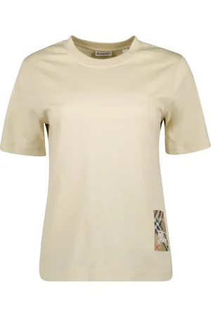 Burberry Koszulki, Kobieta, Beżowy, M, Bawełna, Koszulka Cavalier
