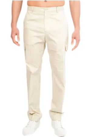Calvin Klein Spodnie, Mężczyzna, Beżowy, M, Bawełna, Bawełniane spodnie cargo Crinkle Tech