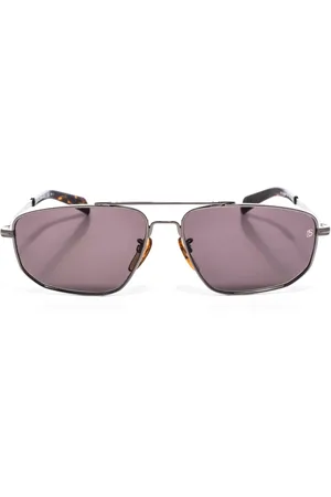 DB EYEWEAR BY DAVID BECKHAM Akcesoria, Mężczyzna, Szary, ONE SIZE, Prostokątne metalowe okulary przeciwsłoneczne