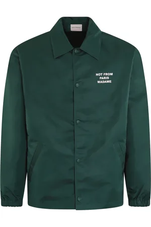 Drôle de Monsieur Kurtki, Mężczyzna, Zielony, M, Nylon, Slogan Coach Jacket