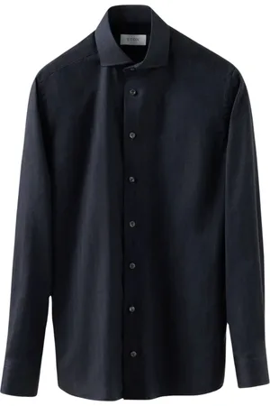 Eton Koszule, Mężczyzna, Niebieski, 3XL, Bawełna, Koszula flanelowa w jodełkę, bez zagnieceń