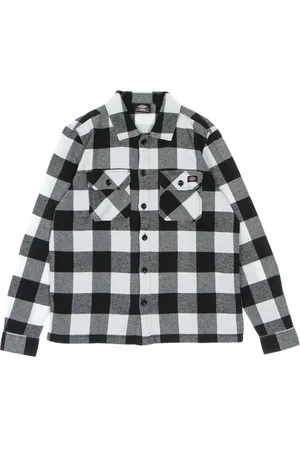 Dickies Bluzki, Kobieta, Czarny, L, Czarna Flanelowa Koszula Długi Rękaw Kobiety