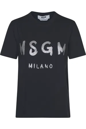 Msgm Koszulki, Kobieta, Czarny, S, Bawełna, Klasyczny czarny T-shirt
