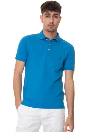 FAY Koszulki, Mężczyzna, Niebieski, M, Bawełna, Polo Shirt z Krótkim Rękawem
