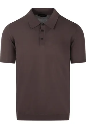 Roberto Collina Koszulki, Mężczyzna, brązowy, L, Klasyczna Koszulka Polo z Bawełny