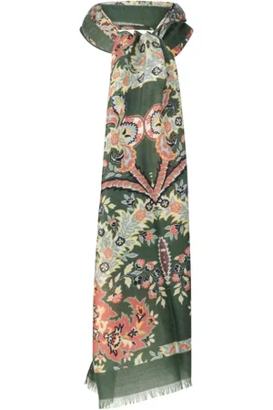 Etro Akcesoria, Kobieta, Wielobarwność, ONE SIZE, Kaszmir, Kaszmirowo-Jedwabny Szal w Paisley