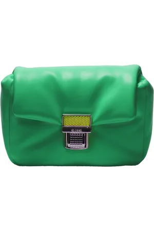 Msgm Torebki, Kobieta, Zielony, ONE SIZE, Skóra, Click Bag Cross Body