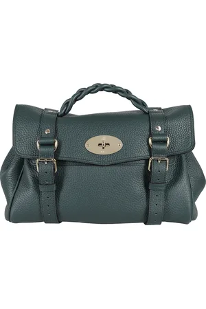 MULBERRY Torebki, Kobieta, Zielony, ONE SIZE, Skóra, Torba skórzana Heavy Grain Alexa