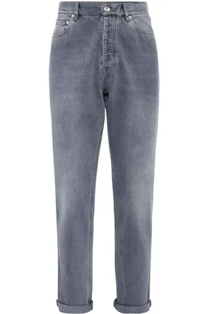 Brunello Cucinelli Jeansy, Mężczyzna, Szary, M, Denim, Szare jeansy denimowe