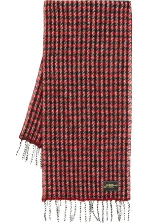 Ganni Akcesoria, Kobieta, Czerwony, ONE SIZE, Wełna, Syntetyczny szal z podszewką ze skóry