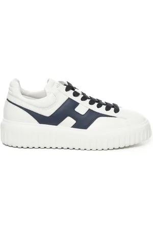 Hogan Buty, Mężczyzna, Biały, 42 EU, Skóra, Białe skórzane sneakersy z detalem bocznym w kształcie litery H