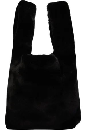 Stand Studio Torebki, Kobieta, Czarny, ONE SIZE, Poliester, Czarna torebka typu tote ze sztucznego futra