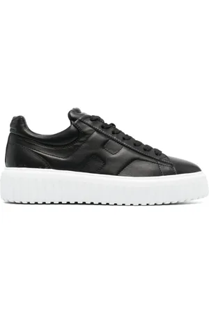 Hogan Buty, Mężczyzna, Czarny, 44 EU, Skóra, Stripes Sneakers