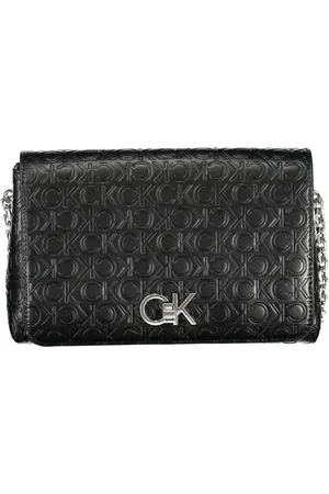 Calvin Klein Torebki, Kobieta, Czarny, ONE SIZE, Poliester, Torebka Crossbody z łańcuszkowym paskiem