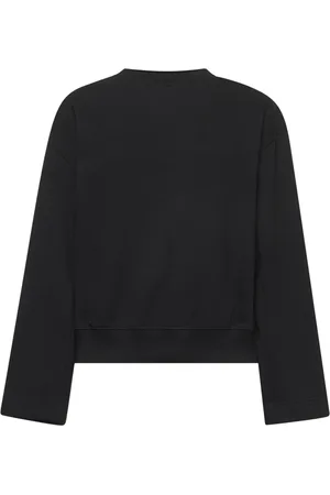 DRIES VAN NOTEN Bluzy, Kobieta, Czarny, M, Czarny Sweter Oversize z Guzikami