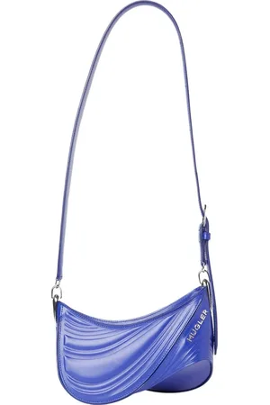 MUGLER Torebki, Kobieta, Niebieski, ONE SIZE, Skóra, Spiral Curve 01 Torba na ramię