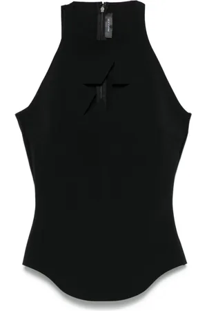 MUGLER Koszulki, Kobieta, Czarny, S, Top bez Rękawów Racerback