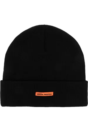 Heron Preston Akcesoria, Mężczyzna, Czarny, ONE SIZE, Wełna, Klasyczna czapka beanie z logo