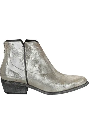 Curiosité Buty, Kobieta, Szary, 40 EU, Skóra, Wintage Texańskie Skórzane Botki