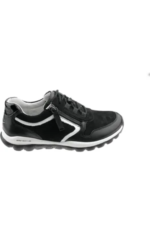 Gabor Buty, Kobieta, Czarny, 37 EU, Skóra, Elastyczne Sneakersy do Chodzenia - Czarne