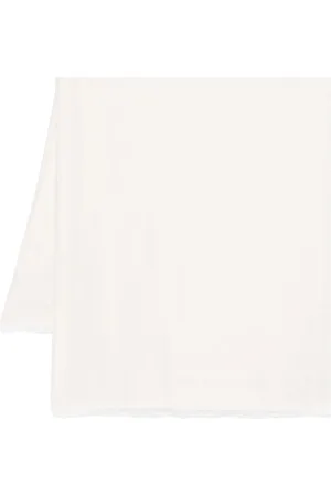 Elisabetta Franchi Akcesoria, Kobieta, Biały, ONE SIZE, Elegancki szal z żakardowym logo i frędzlami