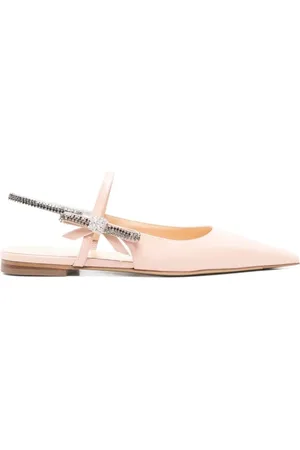 Mach & Mach Buty, Kobieta, Różowy, 39 EU, Skóra, Kryształowe baleriny Slingback