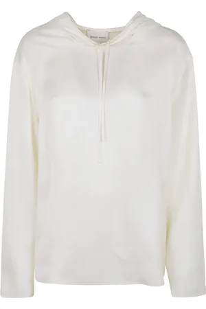 Loulou Studio Bluzy, Kobieta, Biały, L, Bluza z kapturem