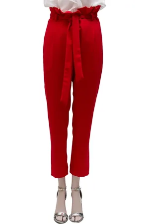 ERMANNO SCERVINO Spodnie, Kobieta, Czerwony, M, Poliester, Spodnie Tapered