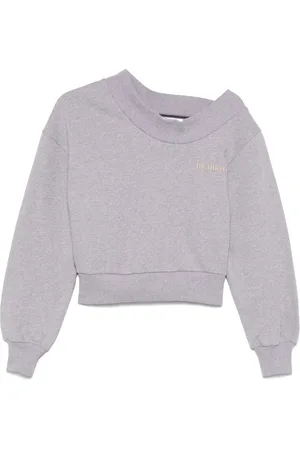 The Attico Bluzy, Kobieta, Beżowy, S, Bawełna, Swobodna bluza z okrągłym dekoltem