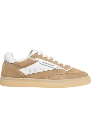 Copenhagen Shoes Buty, Kobieta, Beżowy, 37 EU, Skóra, Beżowe sneakersy skórzane z unikalnym detalem na pięcie