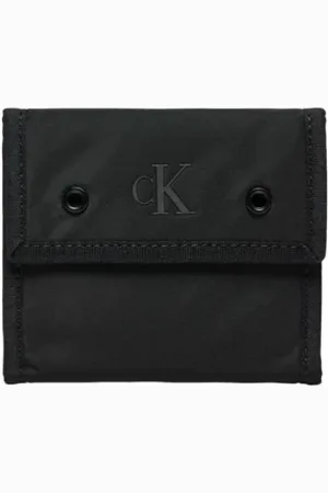 Calvin Klein Akcesoria, Mężczyzna, Czarny, ONE SIZE, Czarna Portmonetka z Poliestru na Jesień/Zimę