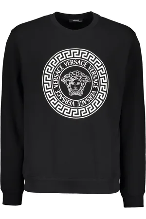 VERSACE Bluzy, Mężczyzna, Czarny, XL, Bluza z bawełny z logo