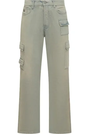 AMBUSH Jeansy, Mężczyzna, Niebieski, W34, Denim, Slim Denim Cargo Jeansy