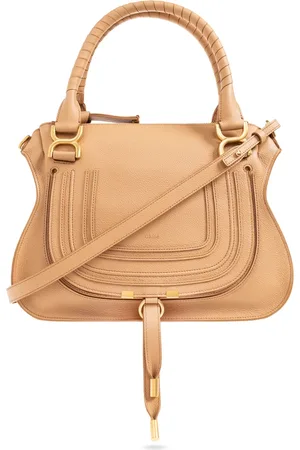 Chloé Torebki, Kobieta, Beżowy, ONE SIZE, Skóra, Marcie Medium Shoulder Bag