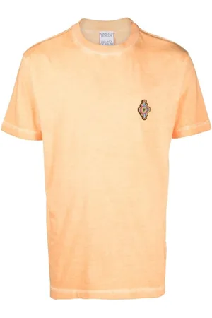 MARCELO BURLON Koszulki, Mężczyzna, Pomarańczowy, S, Bawełna, Koszulka Sunset Cross