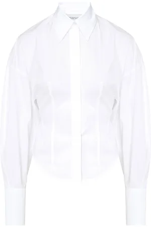 Sportmax Bluzki, Kobieta, Biały, S, Bawełna, Koszula Nelson