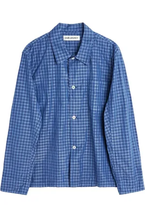 OUR LEGACY Koszule, Mężczyzna, Niebieski, L, Bawełna, Kahuna Check Shirt