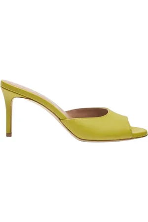 Scarosso Buty, Kobieta, Zielony, 42 EU, Skóra, Eleganckie limonkowe wsuwane mule