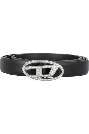 Diesel Akcesoria, Kobieta, Czarny, 75 CM, Skóra, Pasek 1DR Strass 20