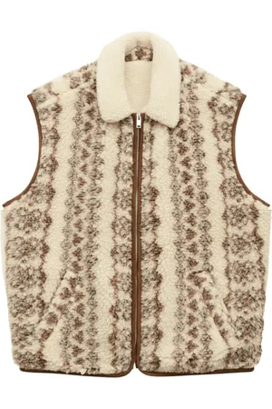 Isabel Marant Kurtki, Mężczyzna, Wielobarwność, L, Nylon, Kamizelka Shearling Max Bez Rękawów Wzorzysta
