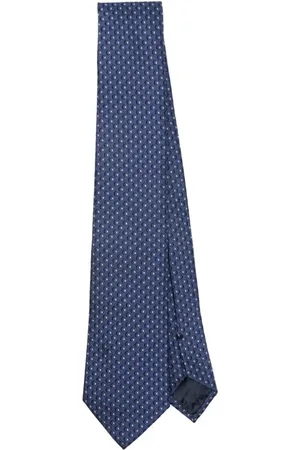 Emporio Armani Akcesoria, Mężczyzna, Niebieski, ONE SIZE, Jedwabny krawat