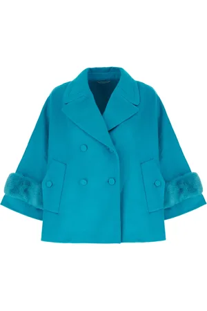 ERMANNO SCERVINO Kurtki, Kobieta, Niebieski, S, Wełna, Cappotti Blazer