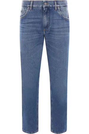 Dolce & Gabbana Jeansy, Mężczyzna, Niebieski, XL, Denim, Jeansyy z metką skórną